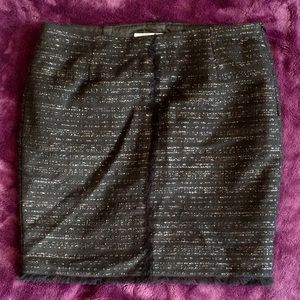 Trina Turk black and metallic mini pencil skirt